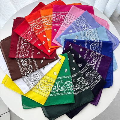 Unisex Men Women Bandana Hairband Cowboy Mens Biker Sports Headwear Wrist Hairwrap Paisley Head Wrap Square Scarf