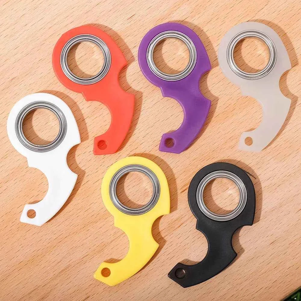 Spinner Stress Toy Funny Idget Toys Kids Fingertip Spinning Keyring Finger Fidget Ring Relieve Boredom Party Gifts Keychain Toys