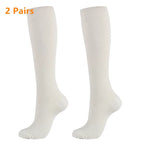 2 Pairs Compression Stockings Blood Circulation Promotion Slimming Sport Nurse Socks Anti Fatigue Comfort Knee High
