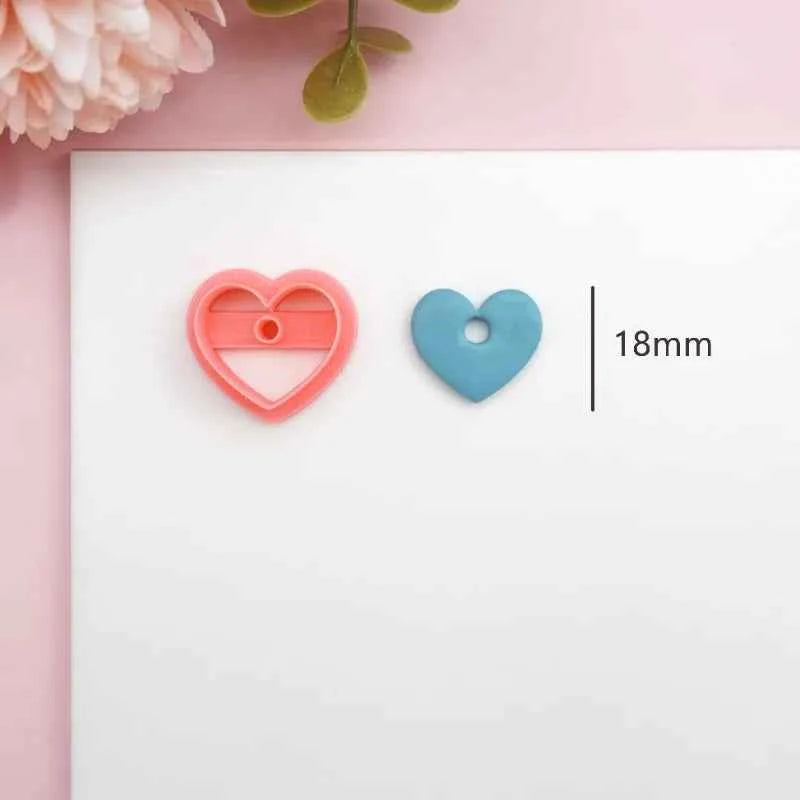 Flowers/Love Soft Ceramic Earring Mold Polymer Clay Cutter DIY Handmade Jewelry Pendant Quick Modeling Cutting Ceramic Tool