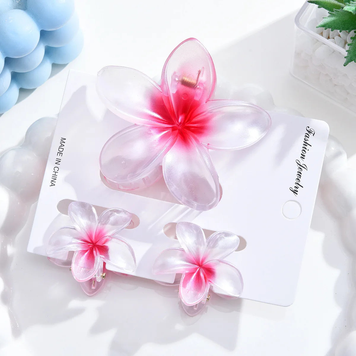 3Pcs/18Pcs Egg Flower Hair Clips Gradient Candy Color Flowers Suitable for Daily Backcombed Ponytail Shark Clip Hair Accessories