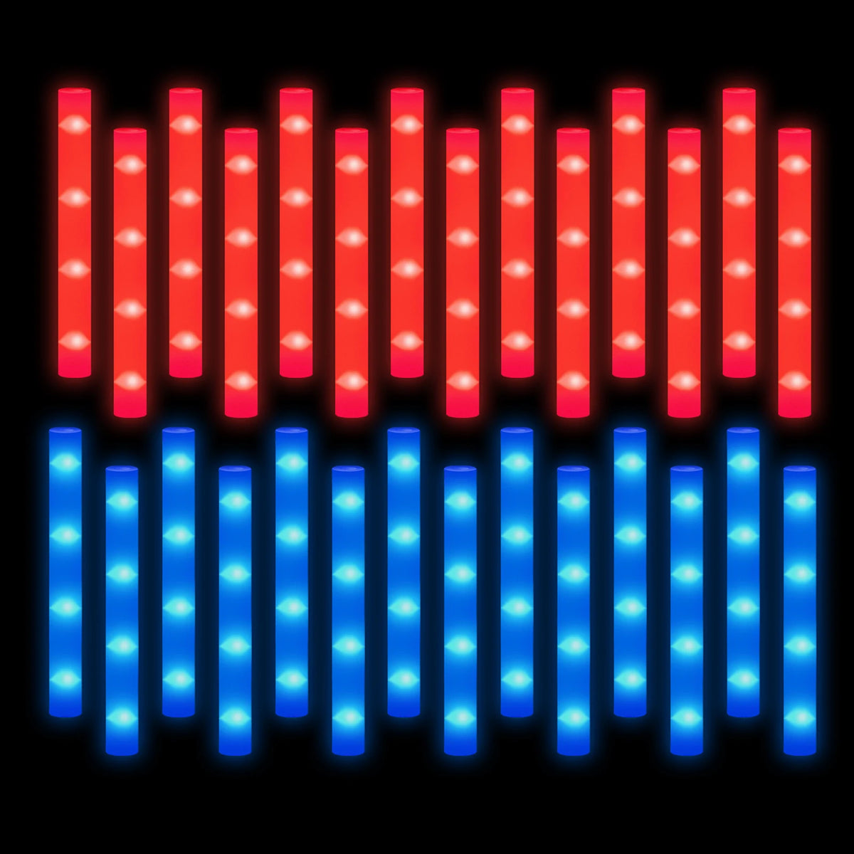 120-30PCS LED Foam Glow Sticks Glow Party Supply with 3 Modes Glow Stick for Wedding for Birthday Concert Halloween Christmas