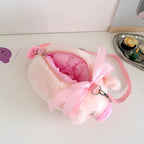 Piglet Plush Bag for Girl Korean Version Large Capacity Lady Shoulder Bag Cartoon Ins Cute Doll Messenger Bag Handbags Crossbody
