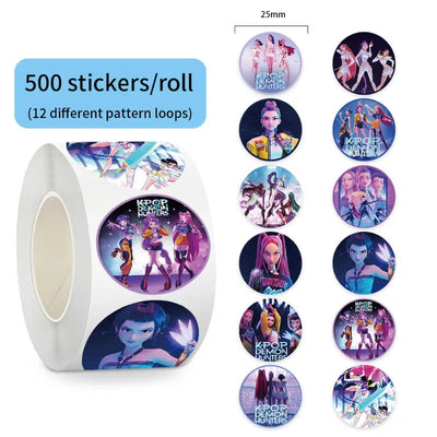 500Pcs/Roll Popular Anime  K-Pop Stickers Tiger Theme DIY Waterproof Decals for Scrapbook Phone Luggage Skateboard Laptop Decor