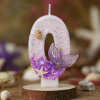 Mermaid Tail Birthday Candles with Starfish, Number Candles, Creative Cake Decorations for Birthday Party, DIY Party Decoration