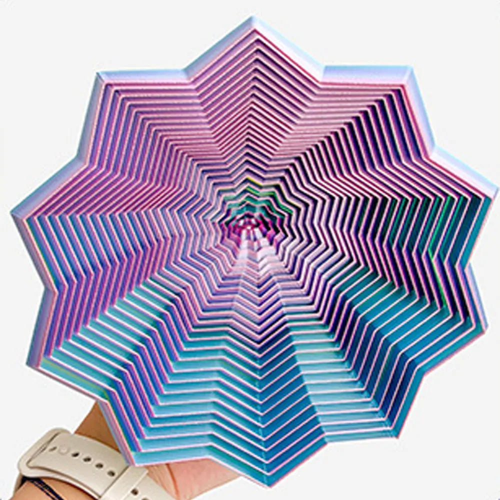 5pcs 3D Printing Expanded Sensory Fidget Star Model Visual Illusion Hexagon Whirling Spiral Ornaments Stress Relief Gift