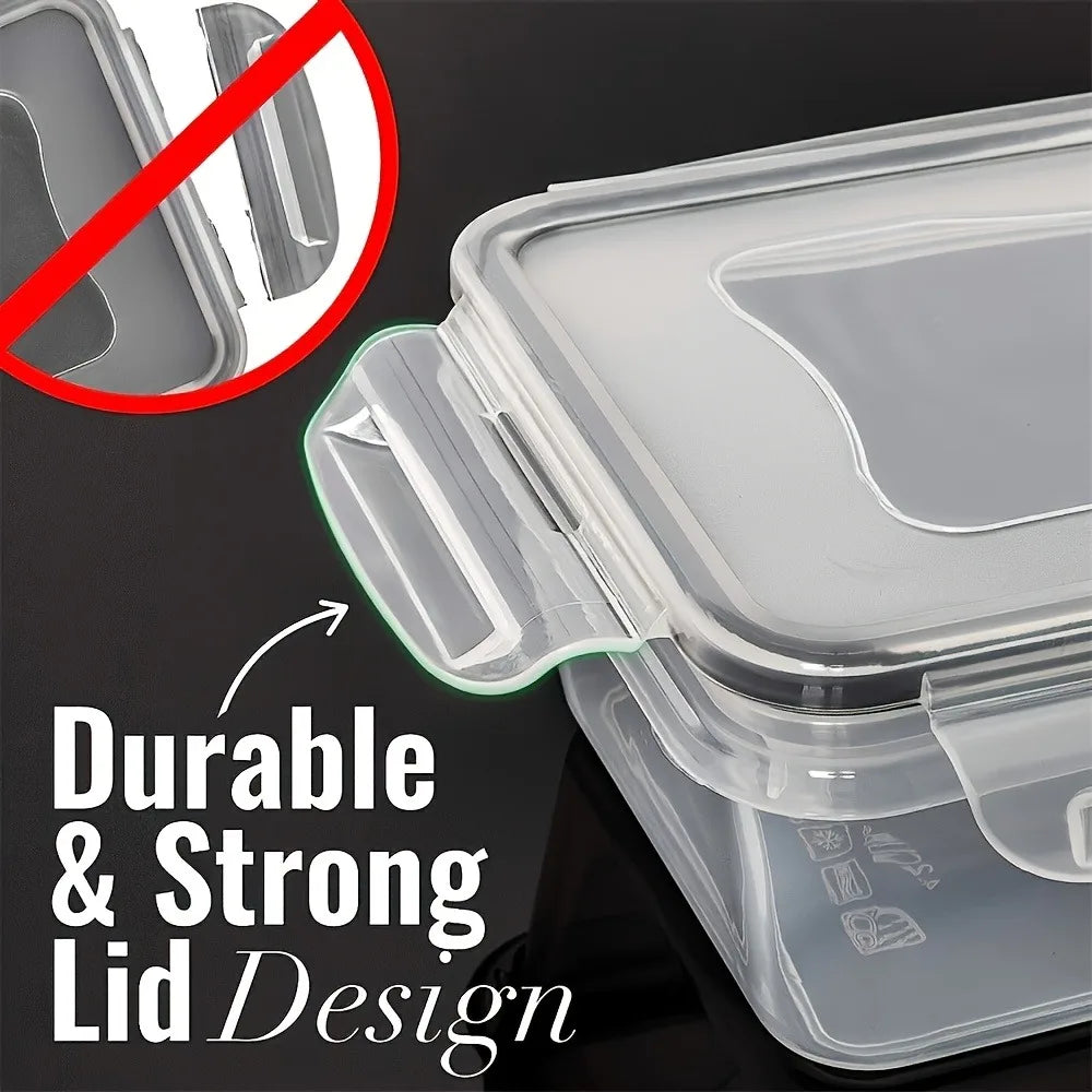8-PC BPA-Free Airtight Food Containers with Locking Lids - Microwave/Freezer Safe PP Plastic Storage for Dry Goods/Fruit/Veggies