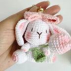 Cute Rabbit Crochet Keychain Handmade Bunny Bag Charm