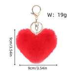 Heart Plush Pom Pom Keychain Fashion Bag Charm