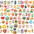 108PCS Original Korean Cute Cartoon Bear Styles Watercolor Stickers for Bicycle Hand Account Pencil Case Decals