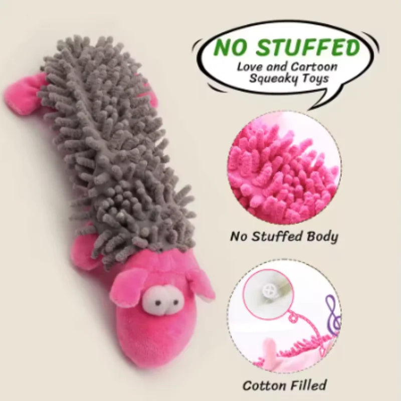 Durable Pet Dog Plush Toy for Small Breeds - Animal Shape Squeaky Chew Cleaning Toy for Chihuahua Yorkshire Bichon Puppies