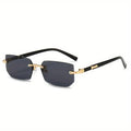 Rimless Rectangle UV400 Fashion Sunglasses for Women & Men