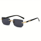 Rimless Rectangle UV400 Fashion Sunglasses for Women & Men