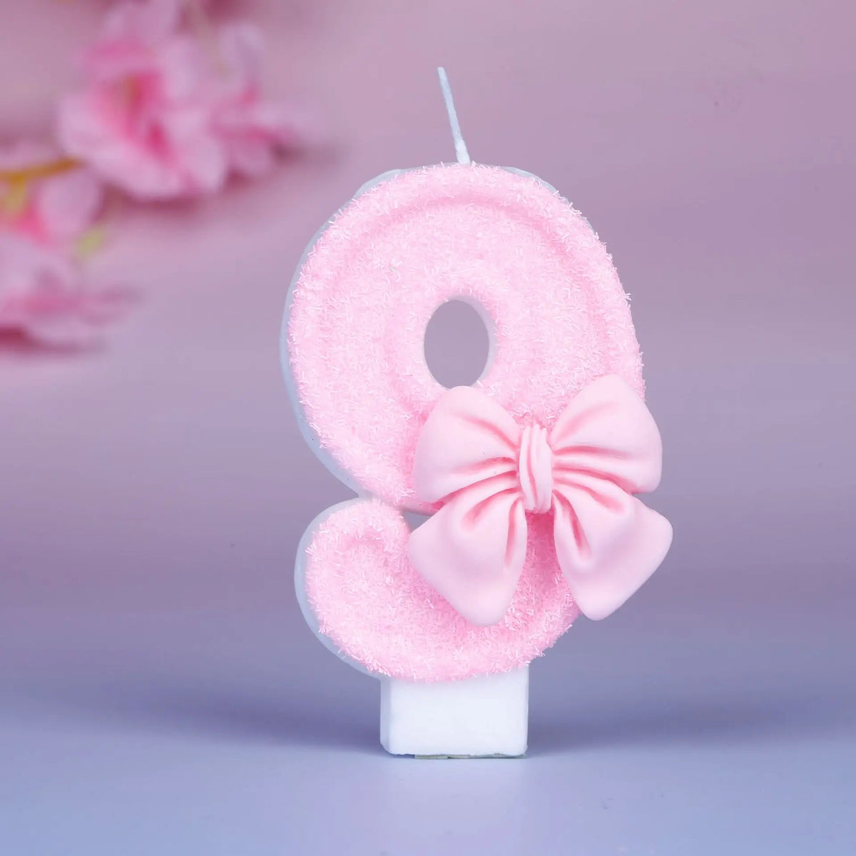 Creative digital candle new girl pink bow cute 0-9 birthday cake