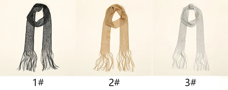 New Fashion Shiny Necklace For Women Lace Tassel Nightclub Party Evening Dress Scarf Bright Silk Gold Silver Sunscreen Shawl