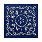 Navy Blue Cashew Hip Hop Cotton Square Bandana Scarf Riding Headband Paisley Gifts For Men Unisex