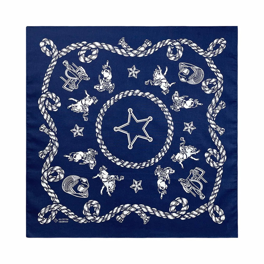 Navy Blue Cashew Hip Hop Cotton Square Bandana Scarf Riding Headband Paisley Gifts For Men Unisex