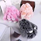 Fluffy Bunny Plush Keychain Cute Rabbit Bag Charm