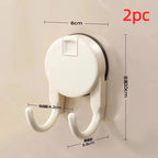 Suction Cup Hook No Drilling Required Bathroom Hooks Kitchen Door Back Clothes Hook Dual Hooks Strong Load-bearing Hooks