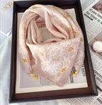 Luxury Magnetic Buckle Silk Scarf Women Print Square Scarf For Autumn Winter Warmth And Cold Resistance Fashionabl Scarves