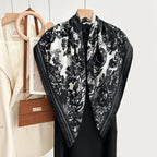 Spring Scarf Women's Luxury Design Scarf Silk Smooth Scarf Soft Muslim Headband Shawl Beach90x90cm
