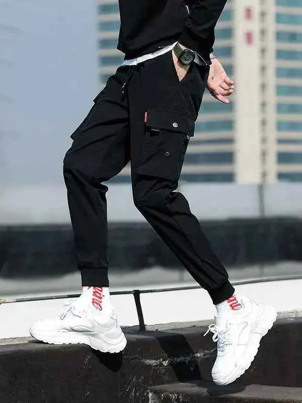 2026 New Trendy Solid Color Pants, Multi Flap Pocket Men's Cargo Pants, Loose Casual Outdoor Pants, Hombre Work Pants oversized