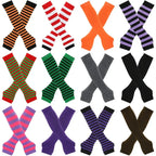 Warmer Knitted Long Fingerless Gloves Elbow Mittens Christmas Acces Gift Fashion Women Emo Gloves Lady Striped Elbow Gloves