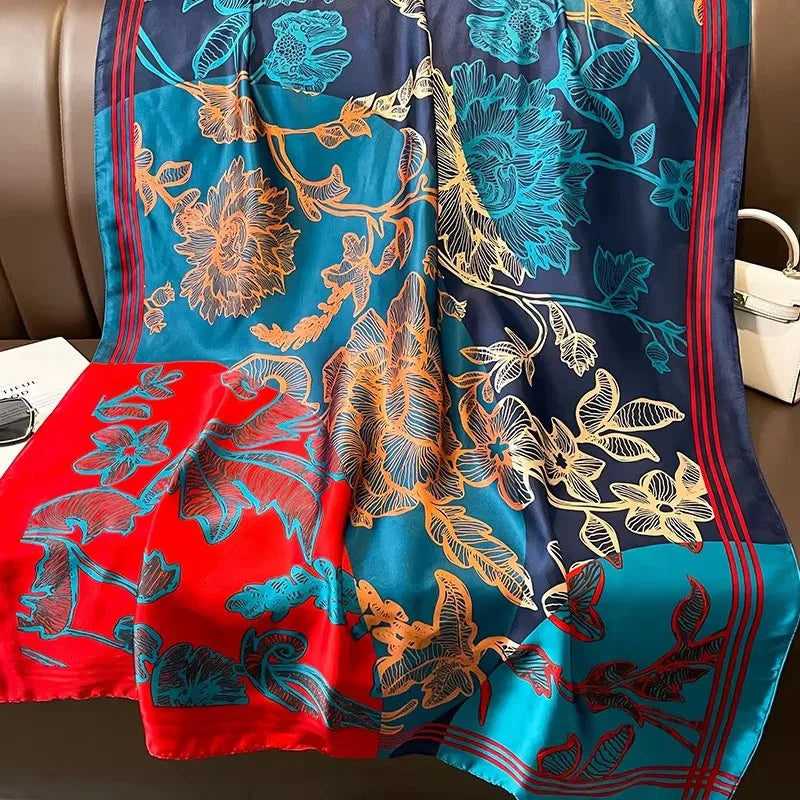 Spring Scarf Women's Luxury Design Polyester Material Smooth Scarf Soft Shawl Beach Scarf