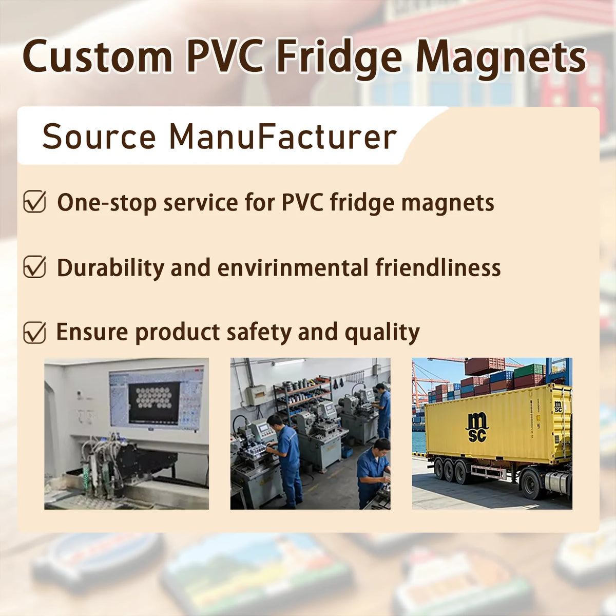 Custom PVC Fridge Magnets Wholesale Personalized Rubber Refrigerator Magnets for Company Logo Gifts Tourist Souvenirs MOQ 50PCS