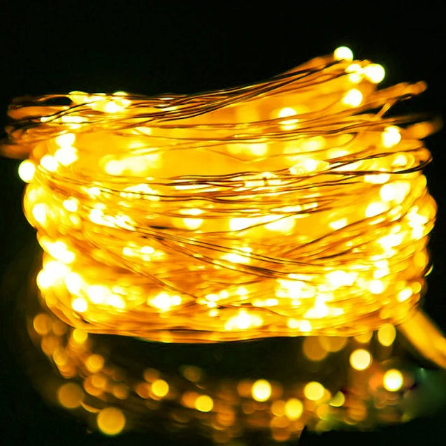 5M 10M Waterproof USB Battery LED Lights String Copper Wire Fairy Garland Light Lamp Christmas Wedding Party Holiday Lighting