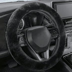 Car steering wheel cover without inner ring in winter plush warm soft comfortable non-slip elastic elastic handlebar cover