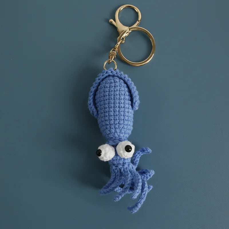 Cute Crochet Stingray Keychain Marine Fish Bag Charm
