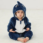 Winter Baby Rompers Baby Pijamas Panda Tiger Leopard Monkey Fox Animal Cartoon Hooded Jumpsuits Cosplay Costume Boys Girl Pajama