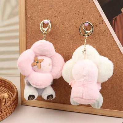 1PCS Sunflower Plush Hanging Ornament Backpack Hanging Chain Car Keychain Women's Bag Pendant