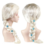 Princess Girls Elsa Cosplay Wig Cute Snow Queen Dress Up Briad Elsa Hair Cosplay Wigs Halloween Carnival Purim Masquerade Party