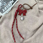 INS Style Kawaii Korea Trendy Heart Leather Keychain Bag Package Decor Chocolate Pendant Accessories Creative Key Chain Trendy