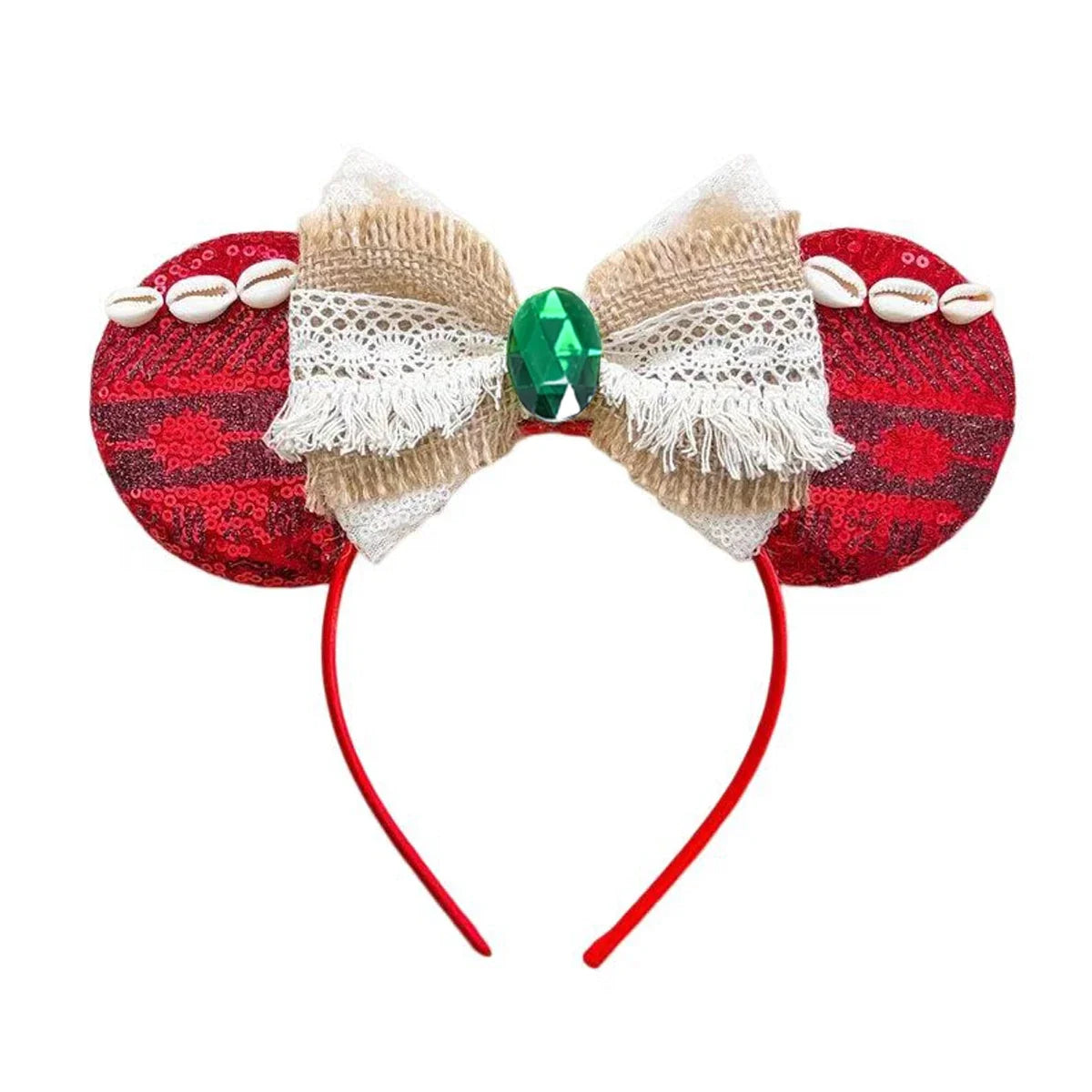 Mouse Ears Headband Cartoon Sequin Bows Headband Birthday Party Christmas Halloween Princess Cosplay Costume For Women Adult