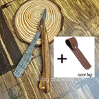 Professional Wooden Handle Shaving Razor for Men – Replaceable Blade Barber Razor | Vintage Straight Edge Shaver & Grooming Gift