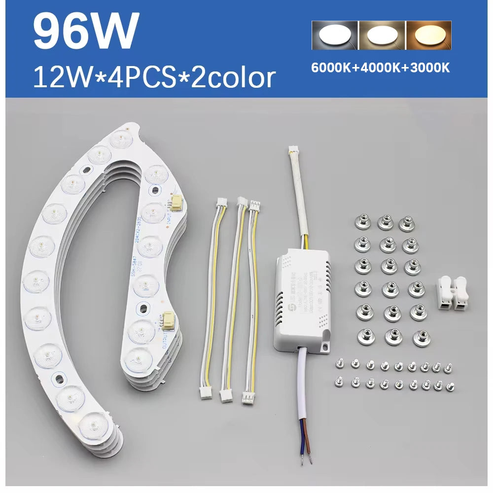 Led Module For Ceiling Lights Dimming 220V Replacement  Led Light Panel 72W 96W Energy Saving Module Lamp For Ceiling Fan Lamps