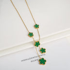Hot Sale Stainless Steel Laser Five Leaf Flower Petal Adjustable Clover Bracelet Classic for Woman Girl Brand Jewelry Party Gift