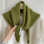 British Korean Style Niche Wool Knitted Triangular Scarf Women Headscarf Knitted Scarf Multi-functional Warm Knitted Scarf