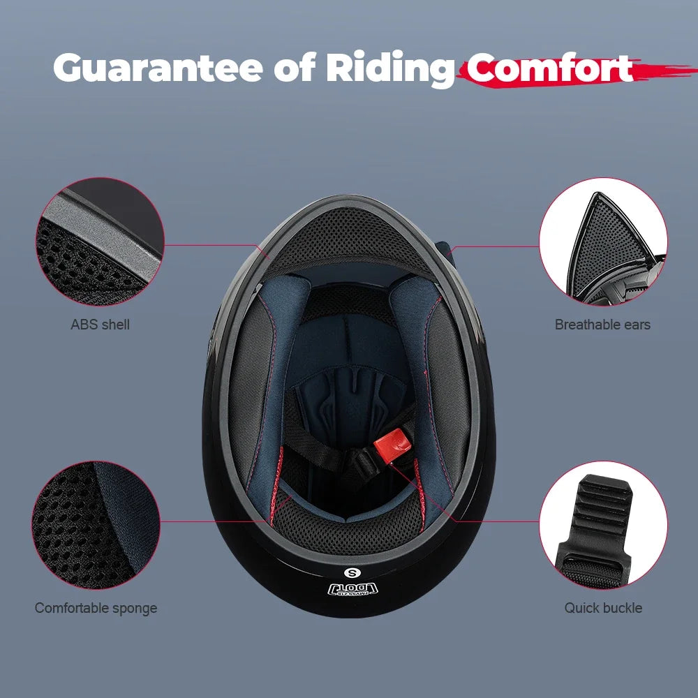 Cat Ear Motorcycle Helmet For Women Full Face Motocross Motorbike Men's Moto Helmet Breathable DOT Certification Girlfriend Gift