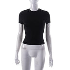 2024 Spring New Short Sleeve T-Shirt Women Solid Simple Casual Soft All-Match Hot Basic Crop Tops Tees Summer Fashion
