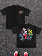 Men's T-shirt Pure Cotton Double Sided Digital Print With Colorful Crosses Graphic Unisex Breathable y2k graphic t shirts goth