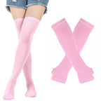 Thigh High Stockings Multi-color Casual Gloves Women Girls Striped Long Socks Over The Knee Socks