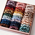 19pcs Thin Scrunchies Hair Ties for Women Multi Color for Blondes Brunettes Redheads Gentle for Hair Bulk Hair Accessories Gift