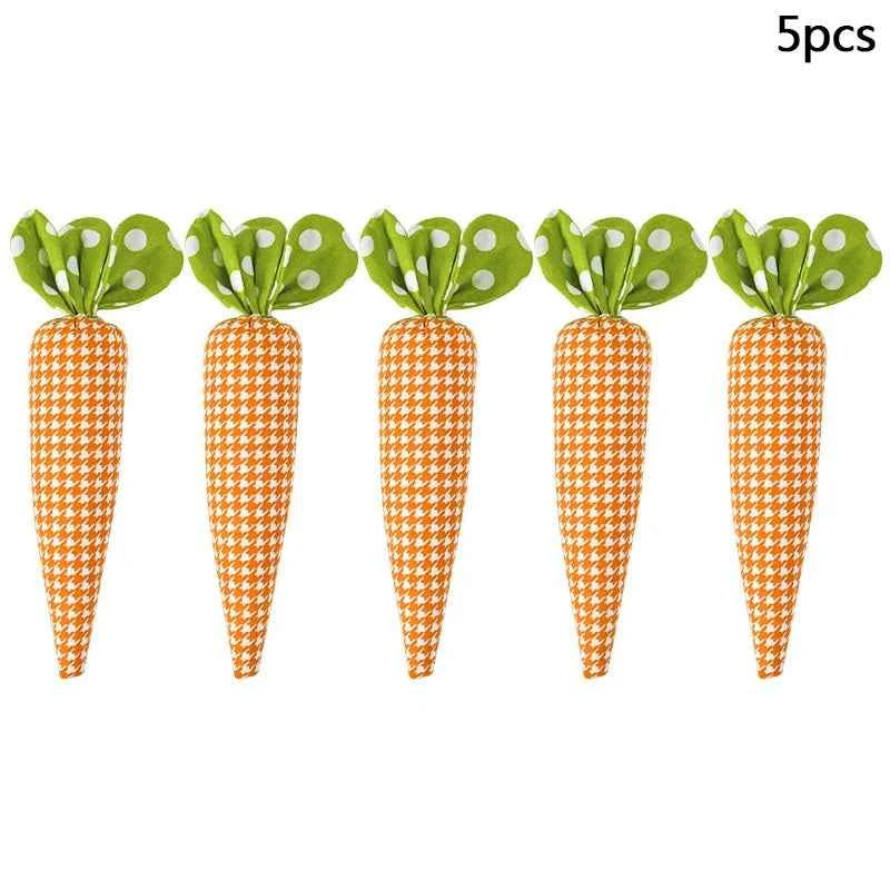 1/5pcs Easter Carrot Ornaments 2026 Spring Easter Party Decoration for Home Kids Birthday Favors Gift Soft Artificial Carrot Toy