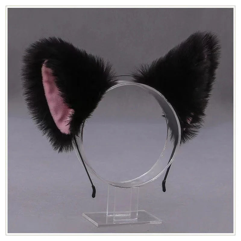 Lolita Animal Cat Fox Ear Hair Hoops Cosplay Girls Halloween Anime Headbands Headwear Hair Accessories