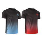 2/4/6-Pcs Four Seasons Men's Solid Color Round Neck Short Sleeve Top With Printed Cuffs Youth Sports And Leisure Fashion T-Shirt