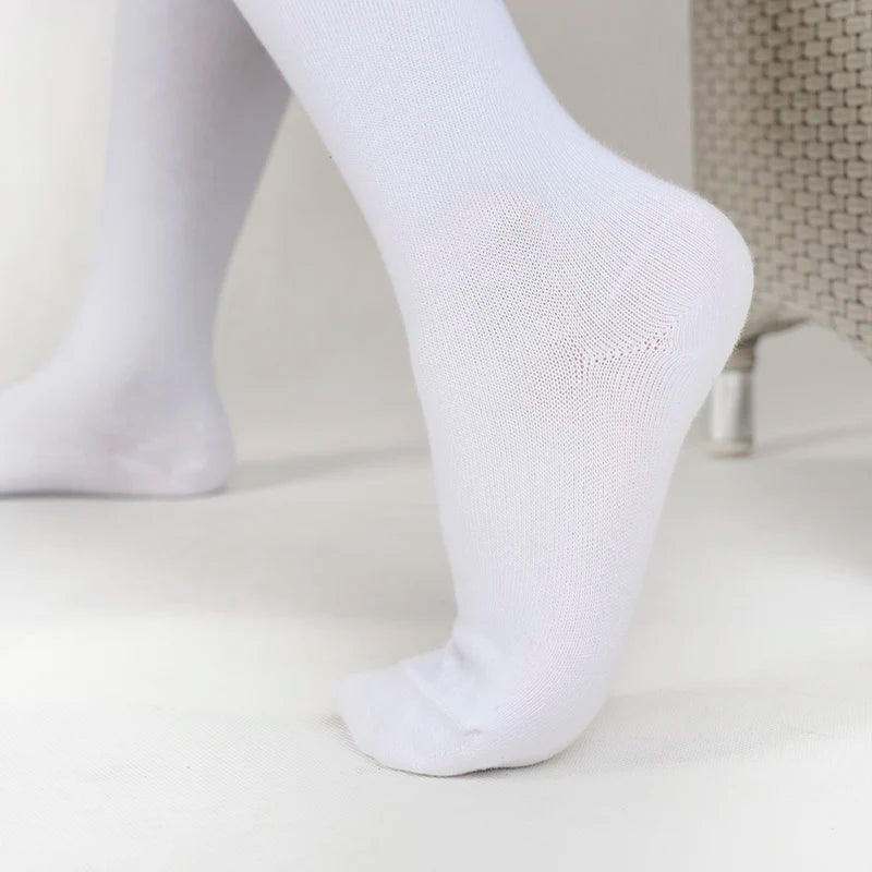 About 28 cm Knee High Socks Kids Boys Girls Socks for School Uniform Children White Socks Student Black  toddler girl socks